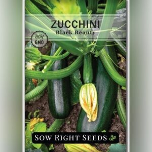 Zucchini Black Beauty-Sow Right Seeds Planting- Non-GMO w Instruction to Plant